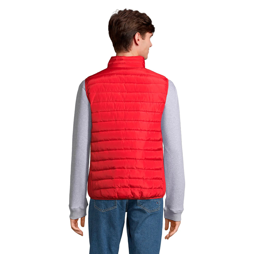 Lichtgewicht heren bodywarmer met hoge kraag - Rood