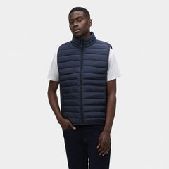 Lichtgewicht heren bodywarmer met hoge kraag - Marine blauw