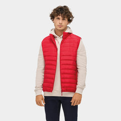 Lichtgewicht heren bodywarmer met hoge kraag - Rood