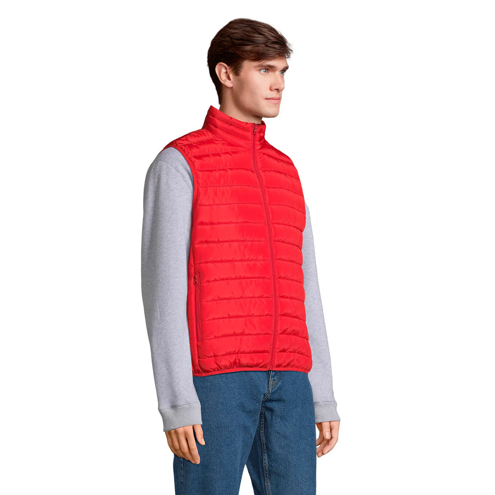 Lichtgewicht heren bodywarmer met hoge kraag - Rood