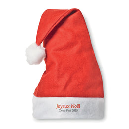 Vilten kerstmuts met bedrukking, Rood en wit - 19CX1015