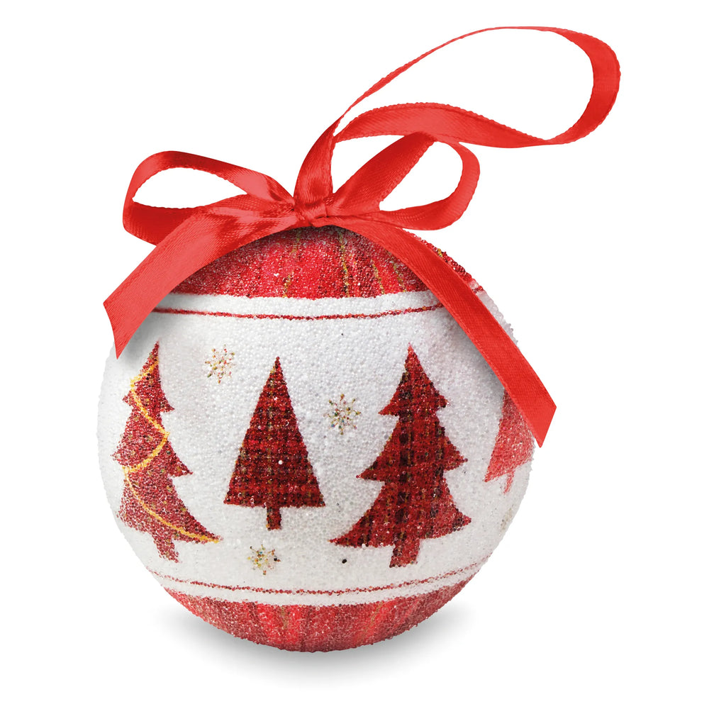 Kerstbal met parelmoeren afwerking in geschenkdoos