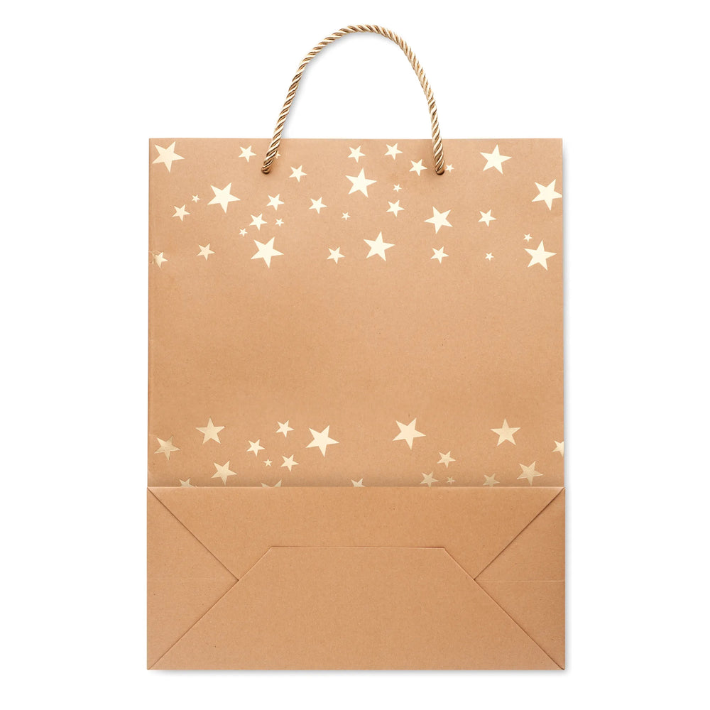 Kraft geschenkzakje met feestelijk kerstpatroon