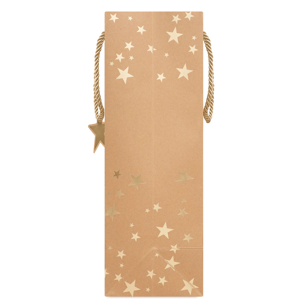 Kraft geschenkzakje met feestelijk kerstpatroon