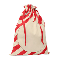 Grote katoenen kerstzak met trekkoord - Rood