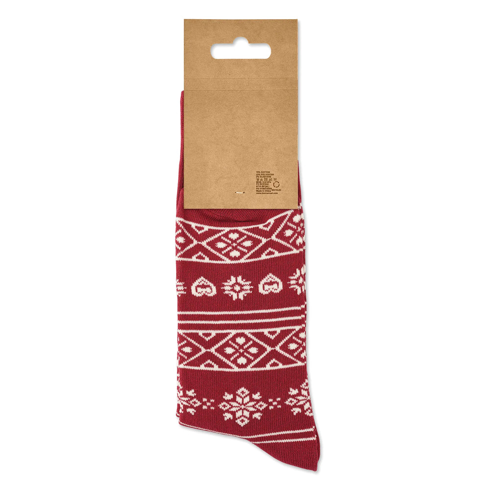 Kerstsokken met kerstmotief - Bordeaux