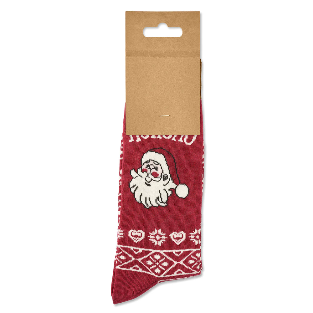 Kerstsokken met kerstmotief - Bordeaux