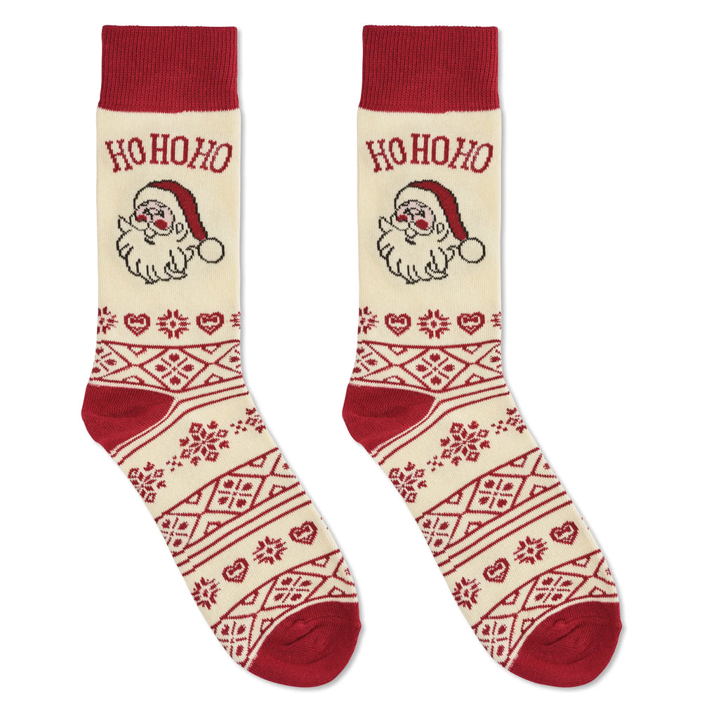 Kerstsokken met kerstmotief - Beige