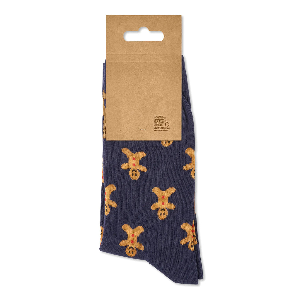 Kerstsokken met kerstmotief - Blauw