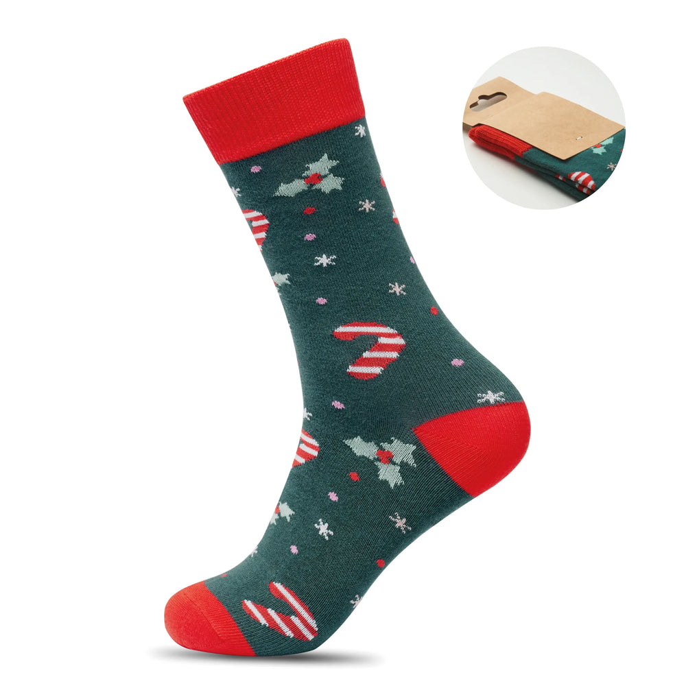 Kerstsokken met kerstmotief - Groen