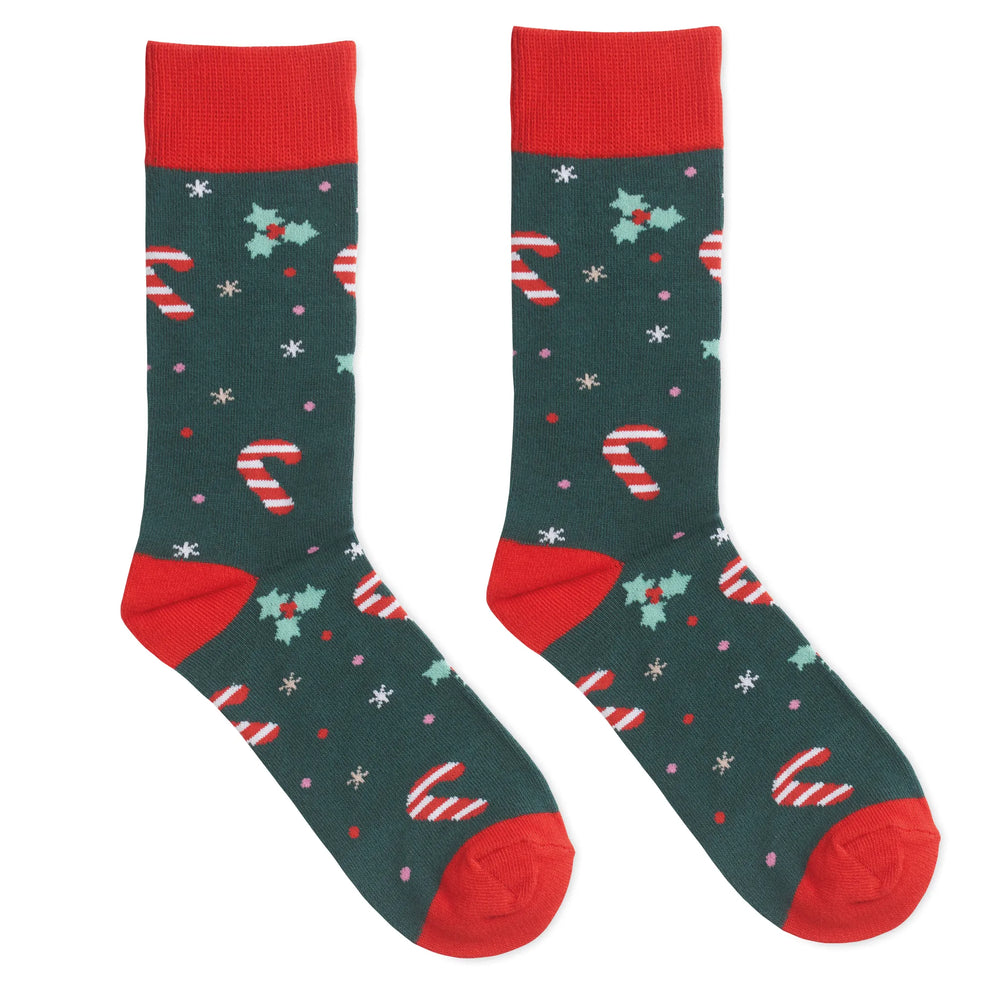 Kerstsokken met kerstmotief - Groen