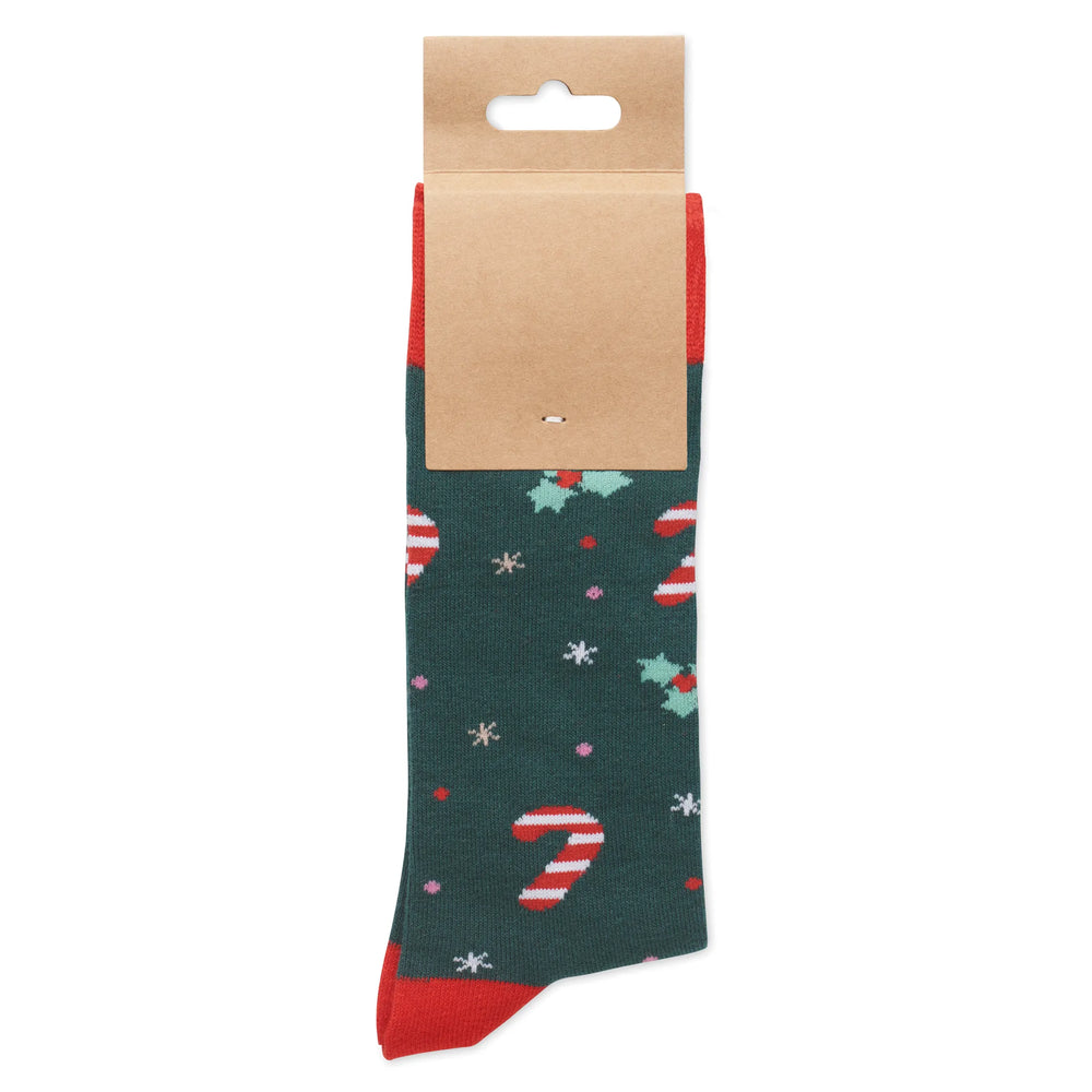 Kerstsokken met kerstmotief - Groen
