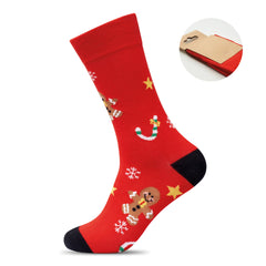 Kerstsokken met kerstmotief - Rood