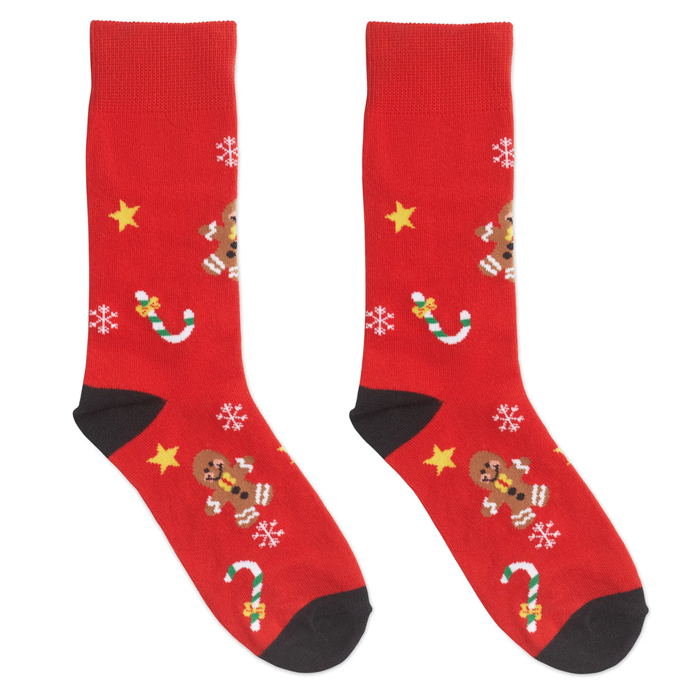 Kerstsokken met kerstmotief - Rood