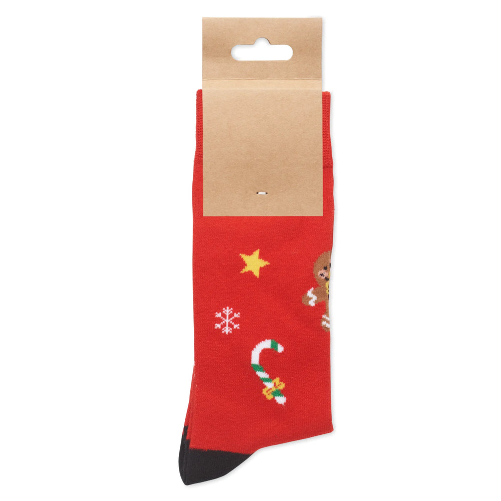 Kerstsokken met kerstmotief - Rood