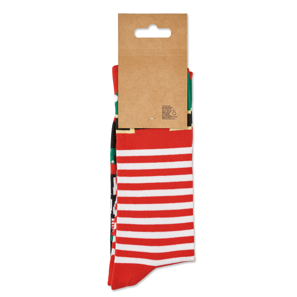 Kerstsokken met kerstmotief - Rood/Wit