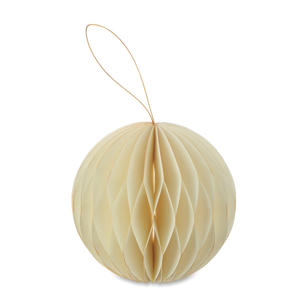 Vouwbare papieren kerstbalhanger met magneetsluiting, Beige - 19CX1576
