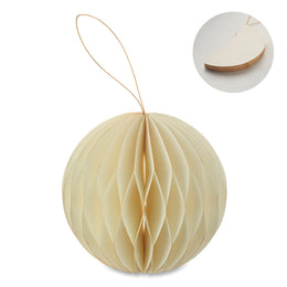 Vouwbare papieren kerstbalhanger met magneetsluiting, Beige - 19CX1576