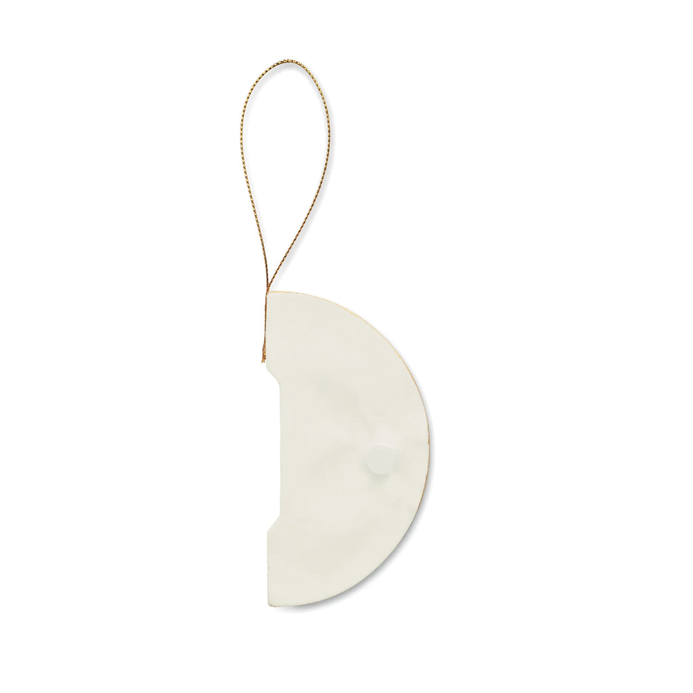 Vouwbare papieren kerstbalhanger met magneetsluiting ingevouwen, Beige - 19CX1576