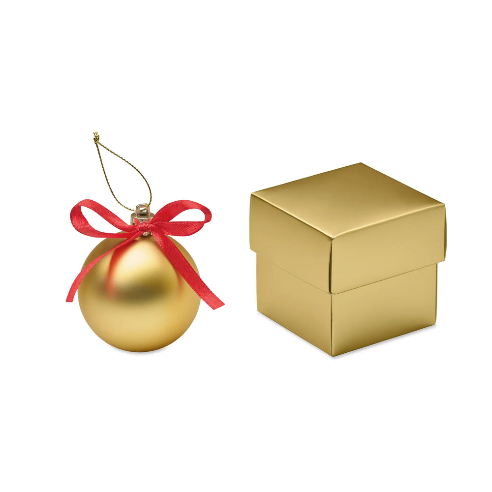 Kerstbal met geschenkdoos - Goud