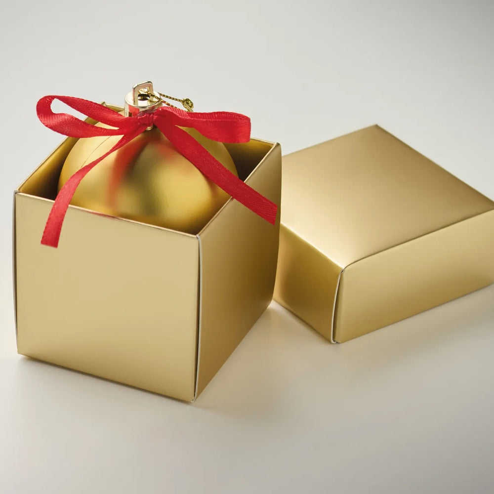 Kerstbal met geschenkdoos - Goud