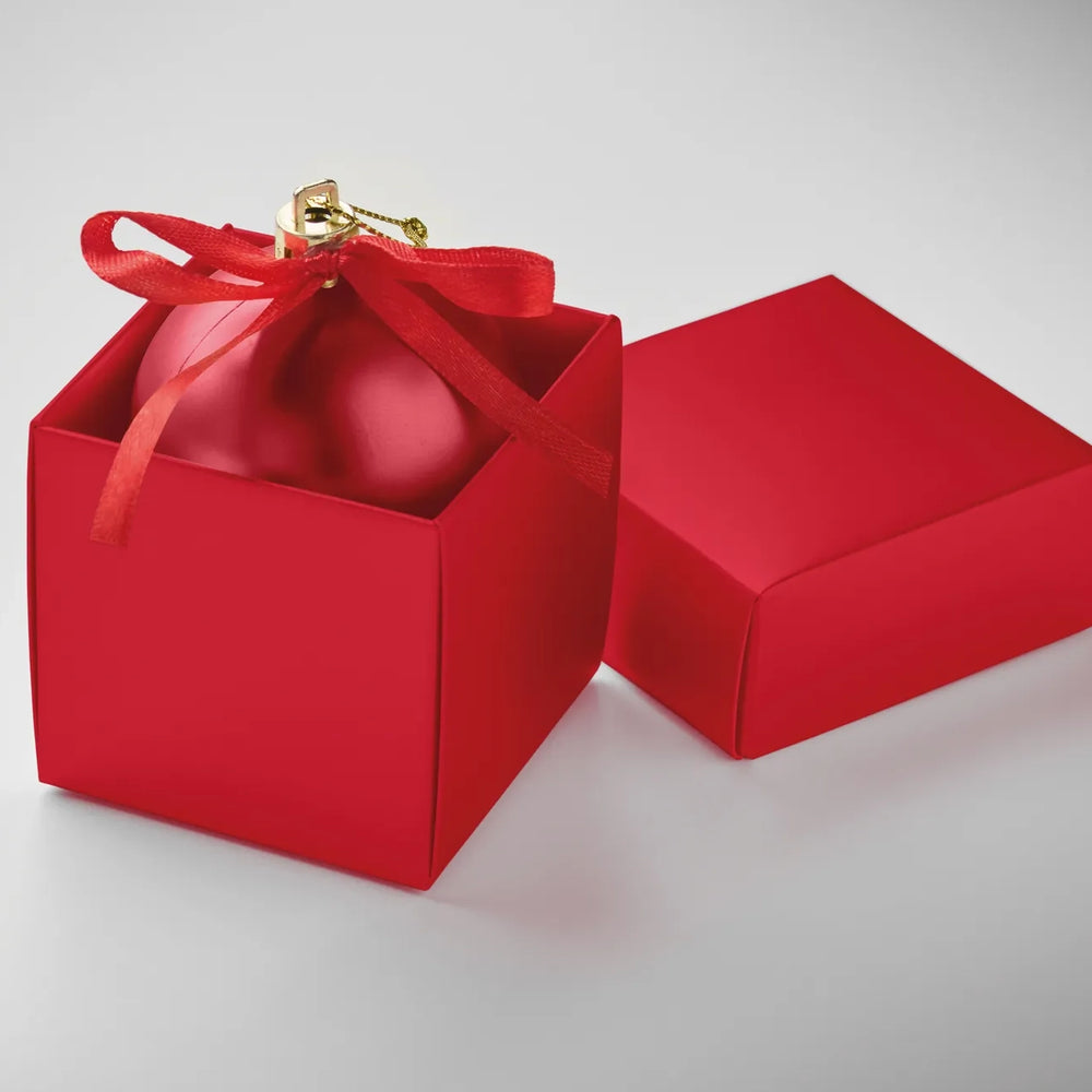 Kerstbal met geschenkdoos - Rood
