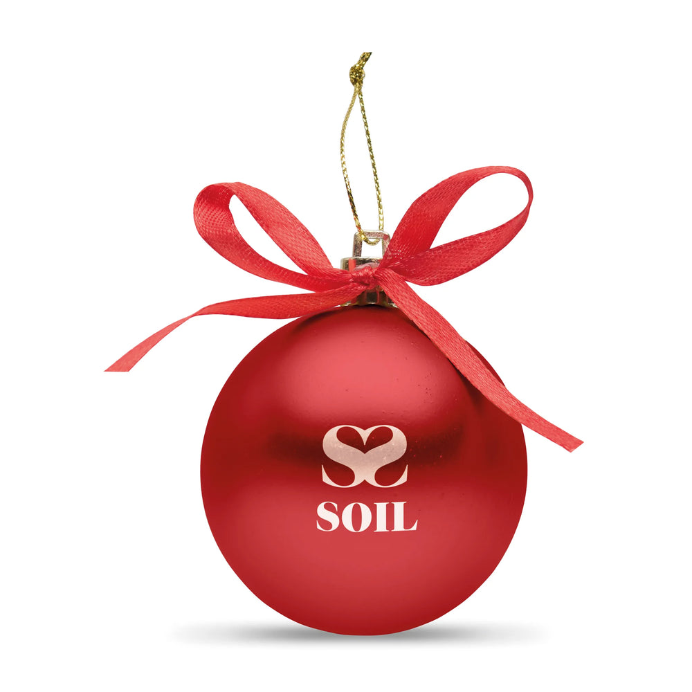 Kerstbal met geschenkdoos - Rood