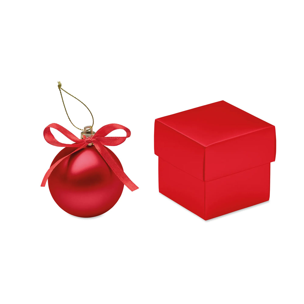 Kerstbal met geschenkdoos - Rood