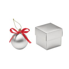 Kerstbal met geschenkdoos - Zilver