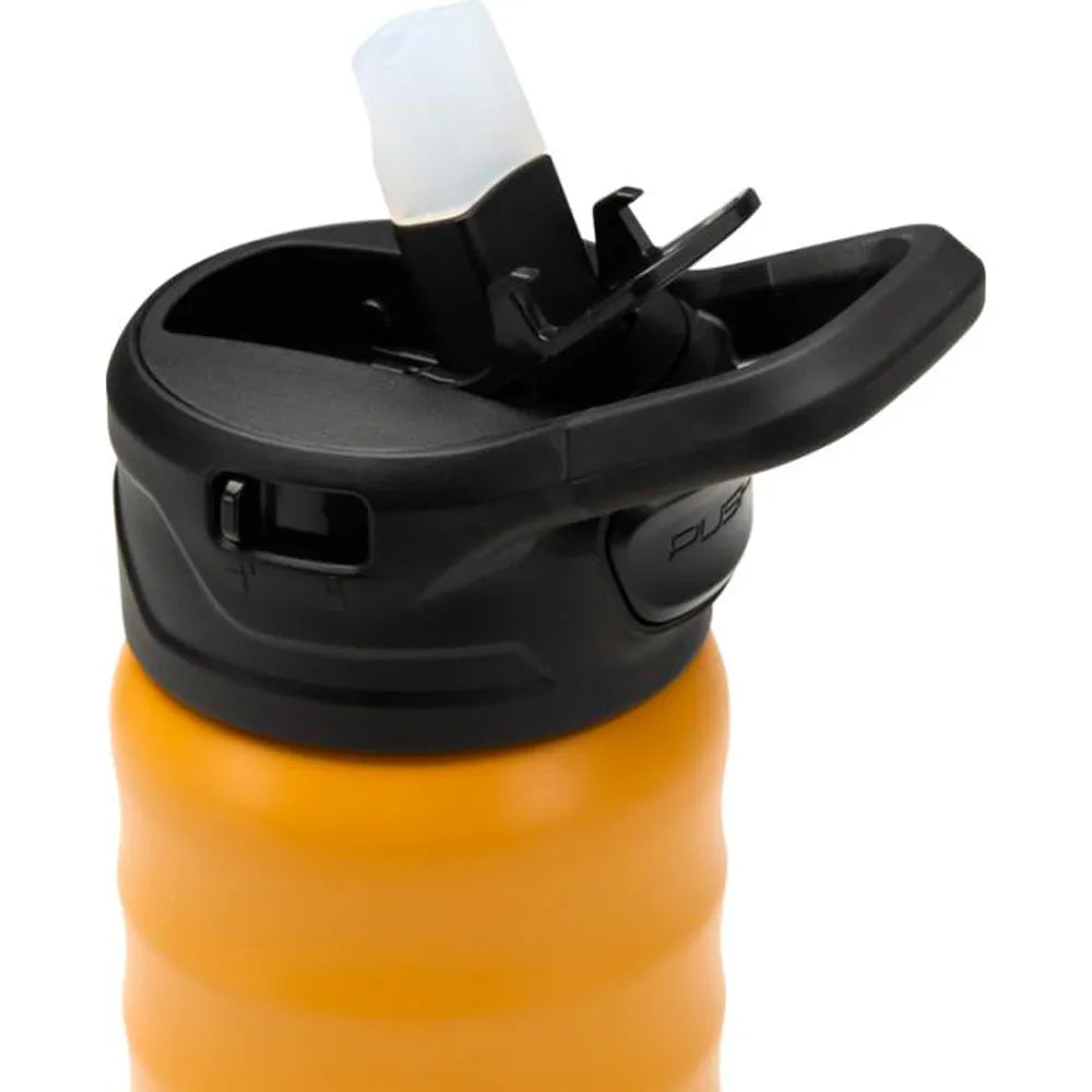 Knox 350 ml gerecyclede RVS sportfles met rietje - Geel