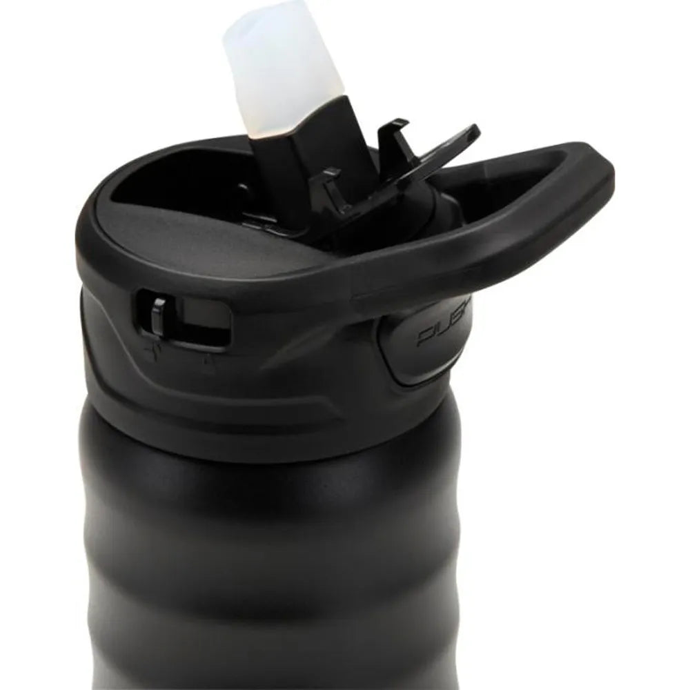 Knox 350 ml gerecyclede RVS sportfles met rietje - Zwart