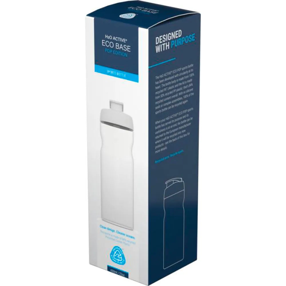 Sportfles 650 ml van Prevented Ocean Plastic - Blauw met blauwe dop