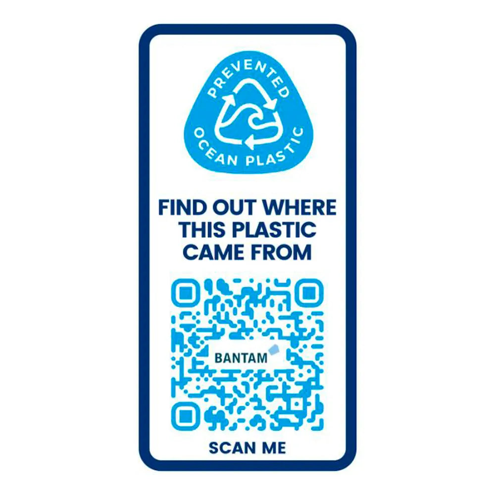 Sportfles 650 ml van Prevented Ocean Plastic - Blauw met blauwe dop
