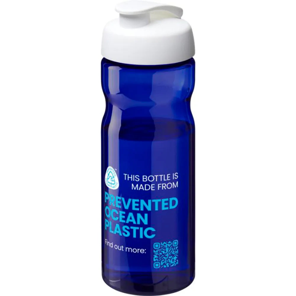 H2O Active Eco POP Base sportfles 650 ml - Blauw met witte dop