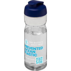H2O Active Eco POP Base sportfles 650 ml - Transparant met blauwe dop