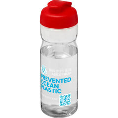 H2O Active Eco POP Base sportfles 650 ml - Transparant met rode dop