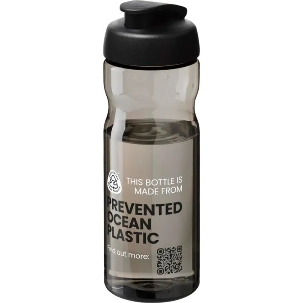 H2O Active Eco POP Base sportfles 650 ml - Rookgrijs met zwarte dop