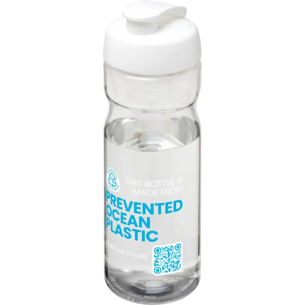 H2O Active Eco POP Base sportfles 650 ml - Transparant met witte dop