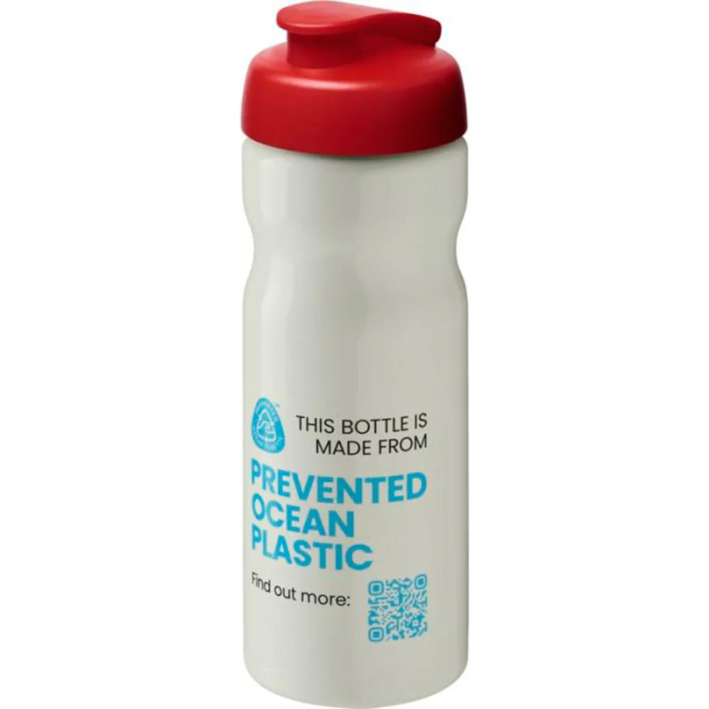 H2O Active Eco POP Base sportfles 650 ml - Wit met rode dop