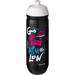 HydroFlex knijpfles 750 ml voor sport - Zwart met witte dop