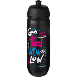 HydroFlex knijpfles 750 ml voor sport - Zwart met zwarte dop