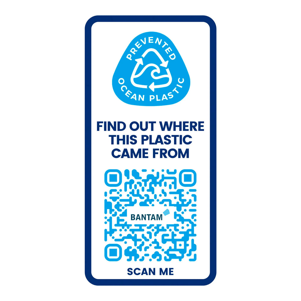 Sportfles 850 ml van Prevented Ocean Plastic - Houtskool met zwarte dop