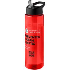 Sportfles 850 ml van Prevented Ocean Plastic - Rood met zwarte dop