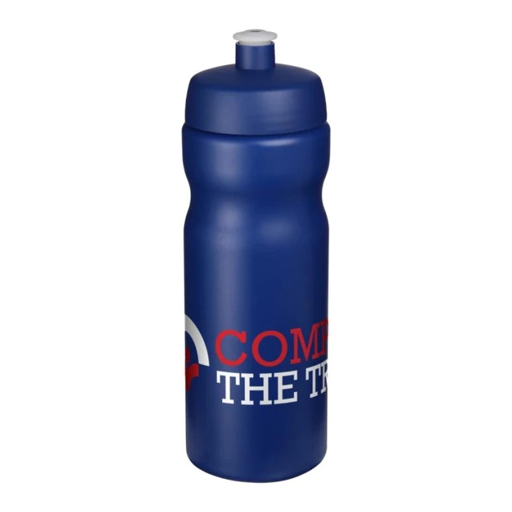 Baseline sportfles 650 ml met morsvrije drinktuit - Blauw met blauwe dop