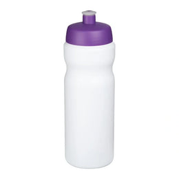 Baseline sportfles 650 ml met morsvrije drinktuit en paarse dop, Wit - 2021068414