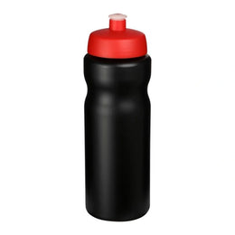 Baseline sportfles 650 ml met morsvrije drinktuit en rode dop, Zwart - 2021068414