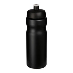 Baseline sportfles 650 ml met morsvrije drinktuit - Zwart met zwarte dop