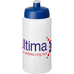 Baseline drinkfles 500 ml met sportdeksel - Wit met blauwe dop