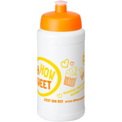 Baseline drinkfles 500 ml met sportdeksel - Wit met oranje dop