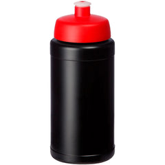 Baseline drinkfles 500 ml met sportdeksel - Zwart met rode dop
